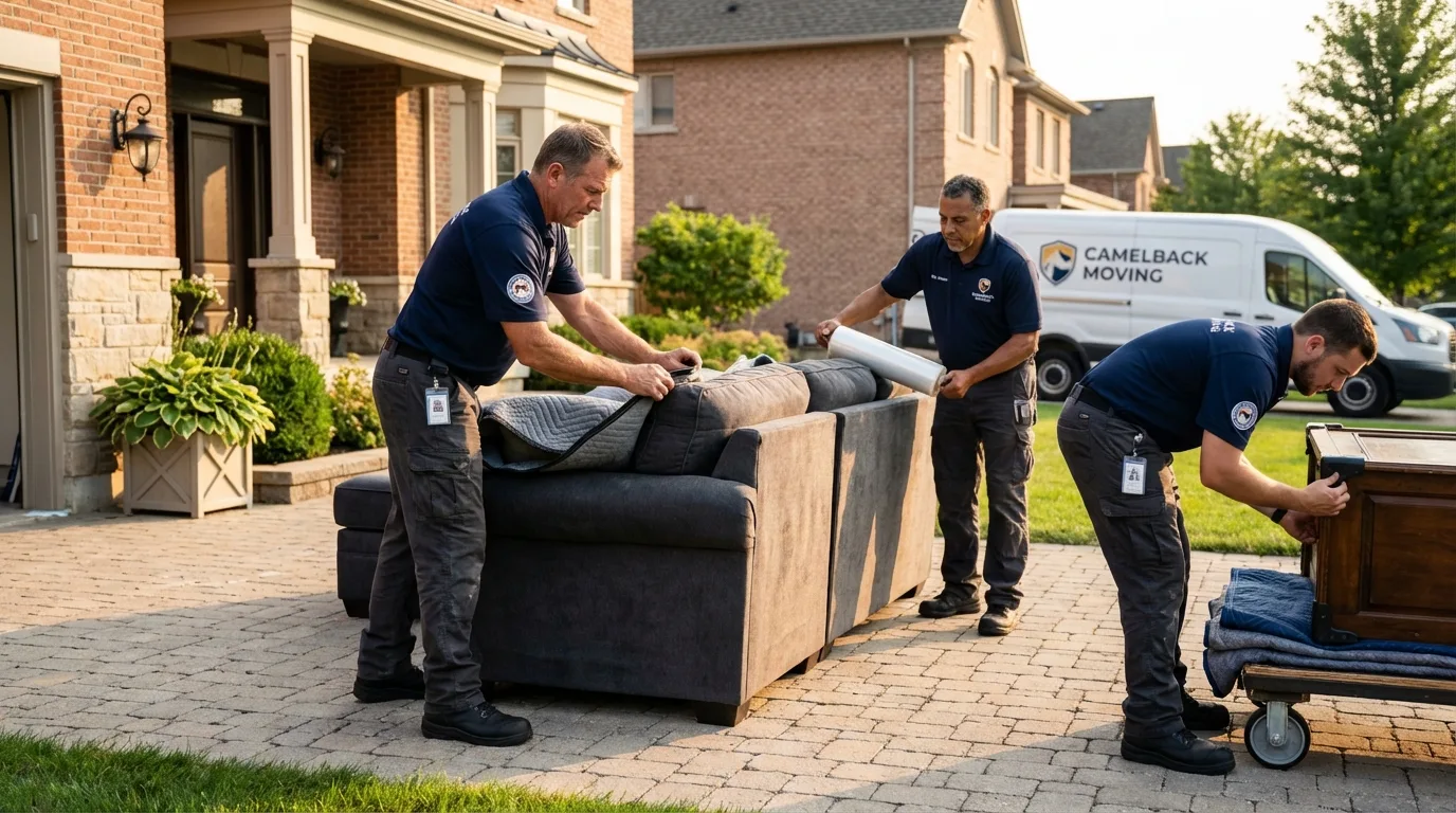 Large estate moving crew wrapping furniture in Saint Johnsville, NY