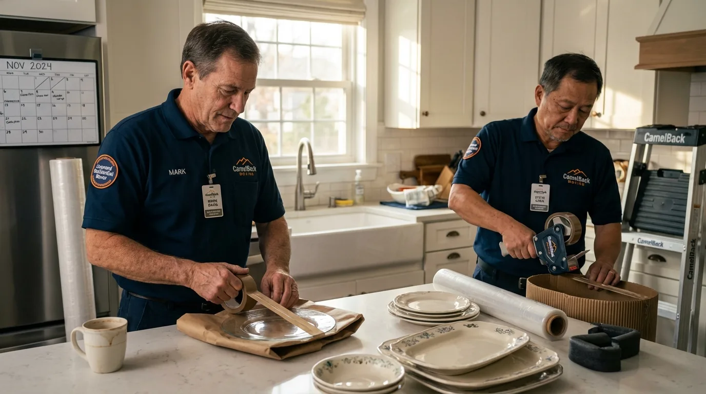 Professional crew packing kitchen dishware in Saint Johnsville, NY